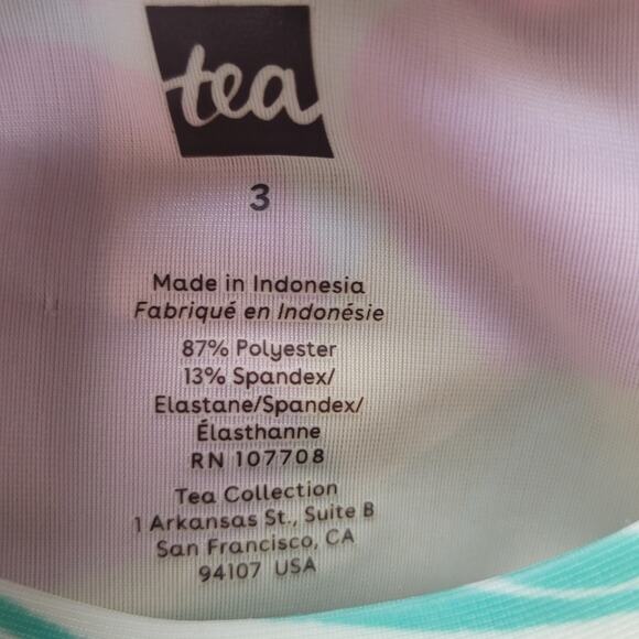 Tea Collection Shore Enough Rash Guard Floral Size 3 - Picture 3 of 3